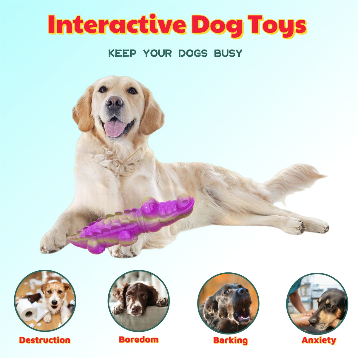 Dog Toys for Aggressive Chewers, Indestructible Nylon Dog Toys, Durable Interactive Dog Chewing Toys for Medium Large Dogs to Keep Them Busy