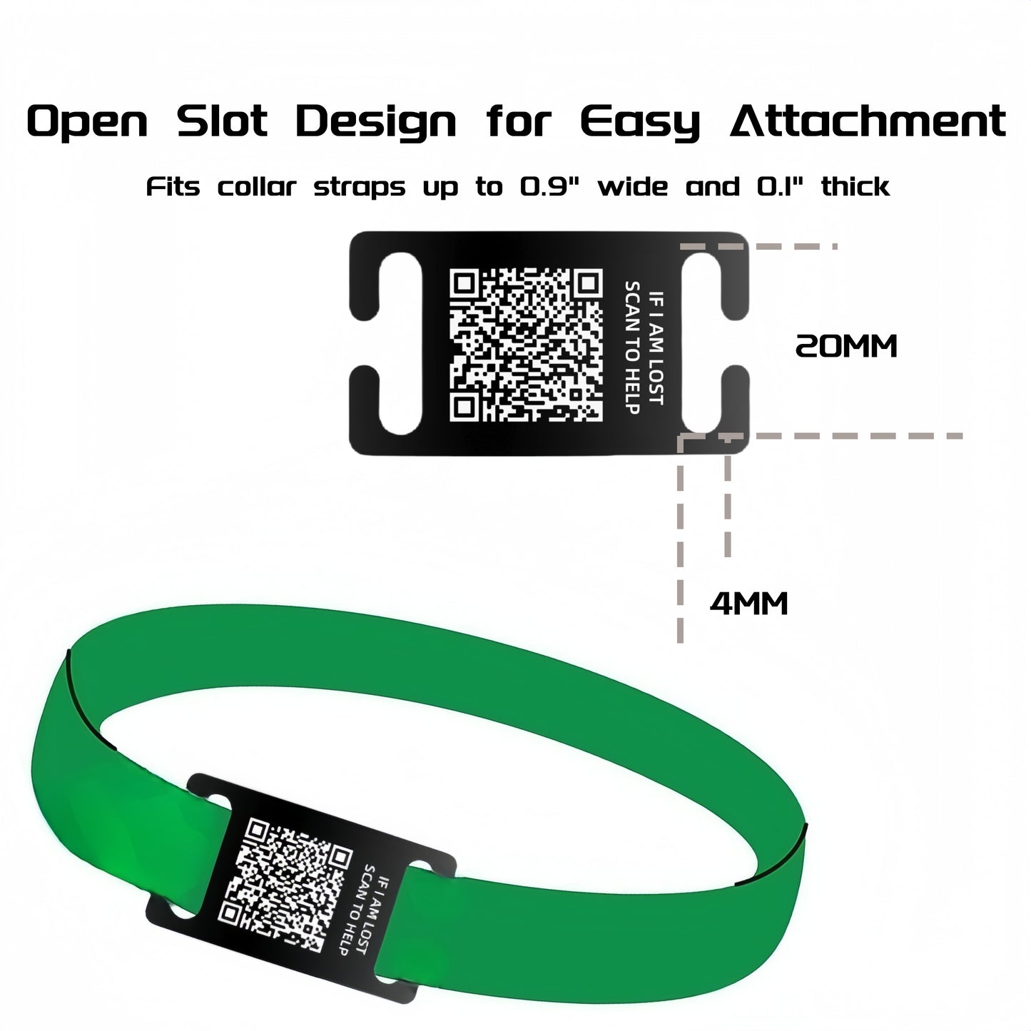 QR Code Smart Dog Tag for Collar with Online Customized Pet Profile & Location Alert – Stainless Steel Personalized Cat Name ID Tags