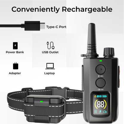 Dog Training Collar with Remote, 3 Training Modes, 3000 Ft Range, Rechargeable IPX7 Waterproof Shock Collar for Medium and Large Dogs, 15-120 lbs