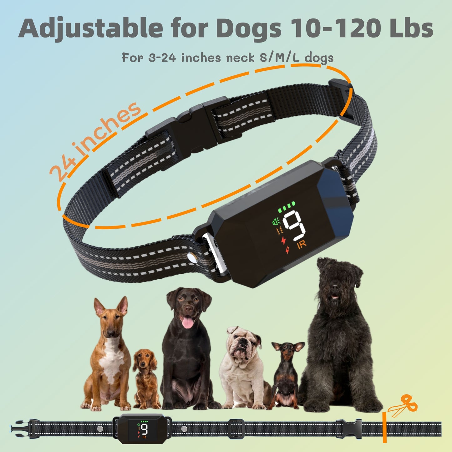 Dog Trining Collar (8-120lbs) - Shock Collar for Dogs with 3 Correction Modes Rechargeable for Small Medium Large Dogs
