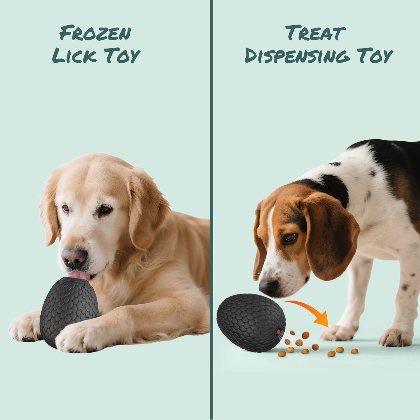 Treat Dispensing Dog Chew Toy – Freezable Fillable Rubber Enrichment Lick Toy with Dragon Egg Design, Long-Lasting Interactive Puzzle Toy for Dogs to Keep Them Busy (Red)