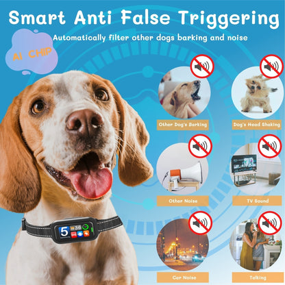 Smart Dog Bark Collar 2Pack, AI-Powered Bark Detection Collar, Waterproof Automatic Shock Collar for Small Medium Large Dogs 8-120lbs