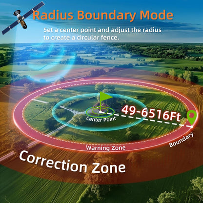 GPS Wireless Dog Fence System, Safe Zone Radius 49-6561Ft, IPX7 Waterproof Wireless Dog Collar, Electric Fence for Dogs with Adjustable Warning Strength Orange